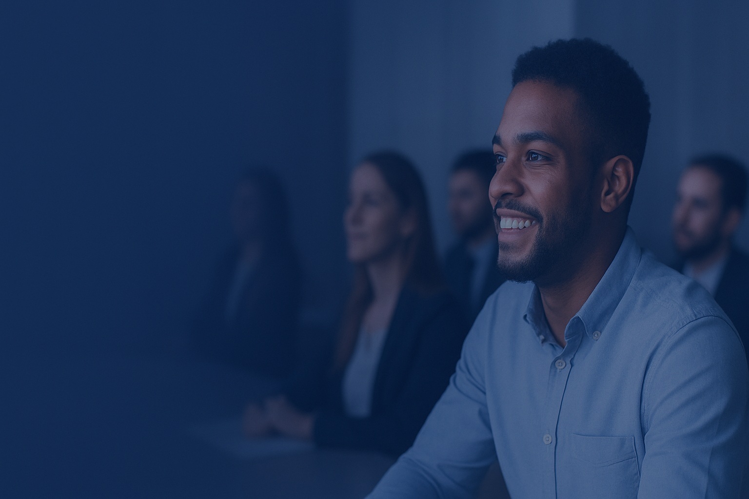 image of excited trainees in class